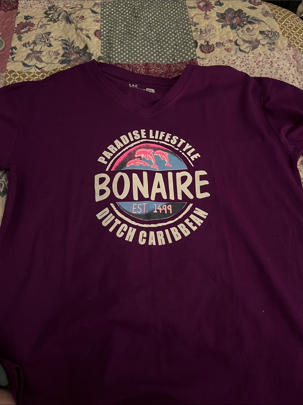 Bonaire Paradise Lifestyle Graphic Tee - Deep Plum